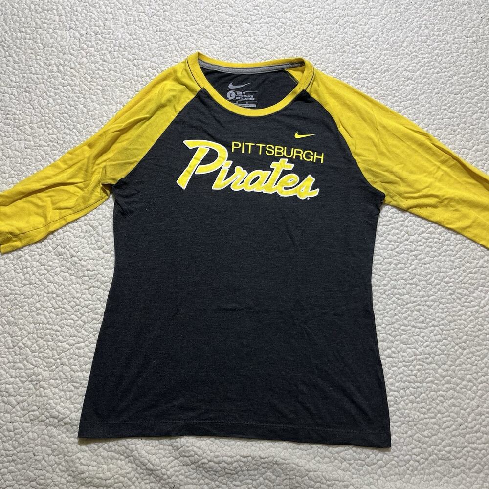 Pittsburgh Pirates Nike Tri-Blend Raglan 3/4-Sleeve T-Shirt Youth Large